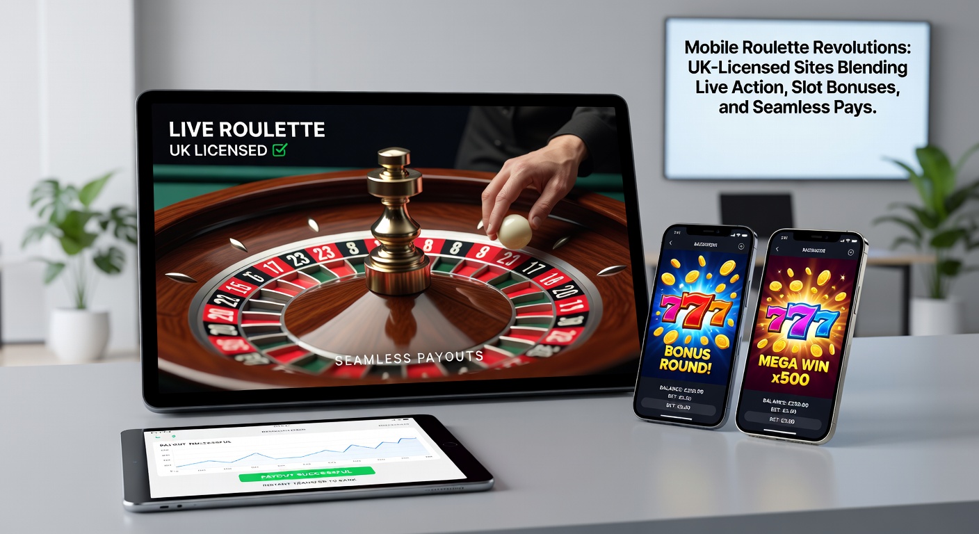 Collage of mobile screens showing roulette bonuses linked to slots, payment apps like Apple Pay, and live dealer interfaces on UK casino platforms