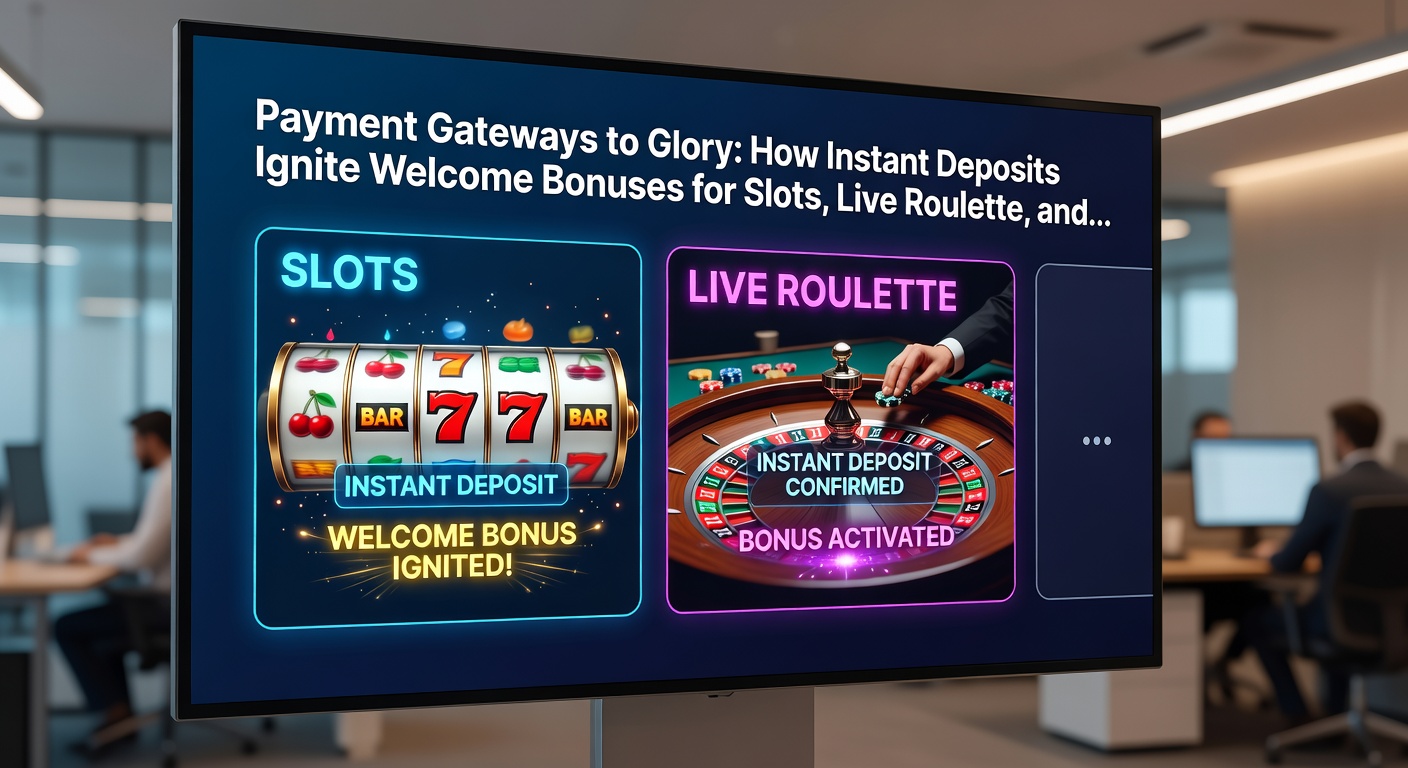 Dynamic image of a roulette wheel spinning live on a mobile device, with blackjack cards dealing and slot paylines glowing amid instant deposit notifications